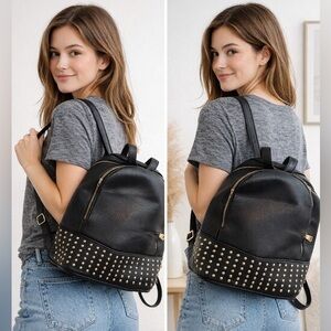 Stylish Black and Gold Women's Backpack